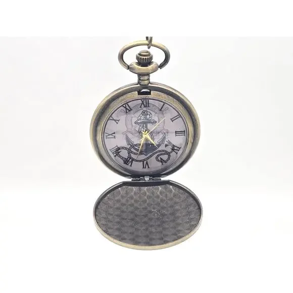 Anchor Pocket Watch – Vintage Look Nautical US Navy Sailor Marine Ocean Keepsake - Picture 6 of 10